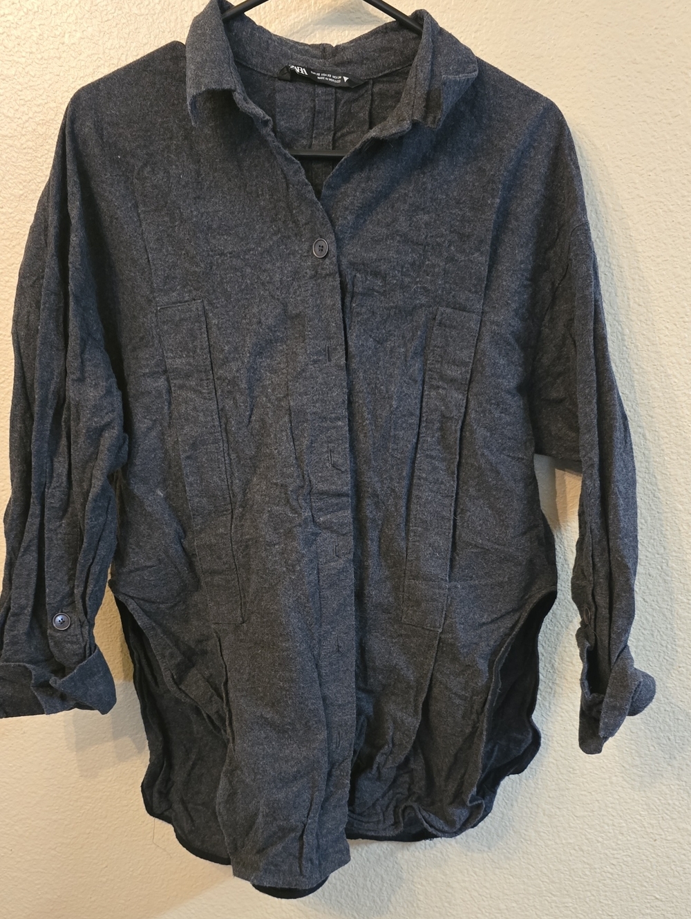 Weekday Dark Gray Button-Front Jean Jacket